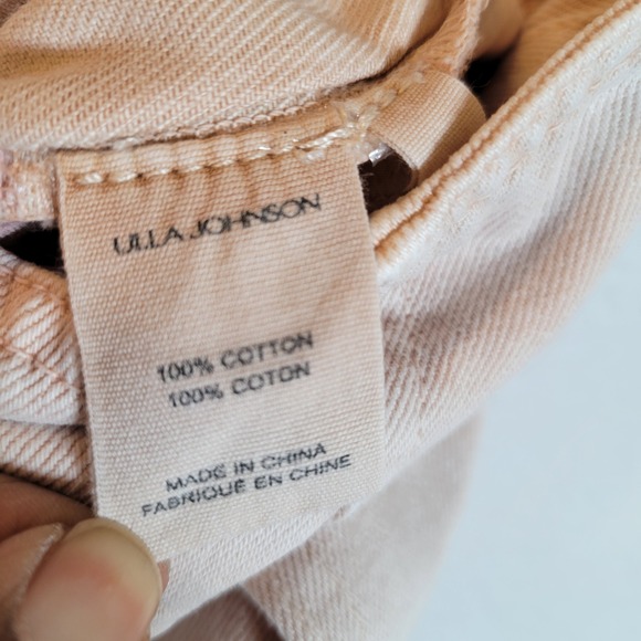 Ulla Johnson Womens Alvin High Waist Pleated Button Fly Denim Shorts Size 4 Pink - Picture 6 of 11
